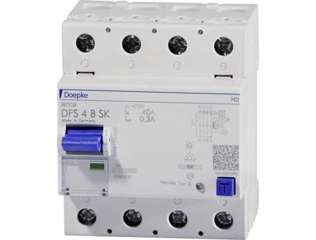 09136998hd Disjuntor de corrente residual 4 polos 40 A 0,3 A 230 V, 400 V Doepke (09136998hd)