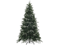Árvore Natal Artificial 180cm, Flocos Neve+850galhos Retardantes Fogo, Base Aço, Verde Ge