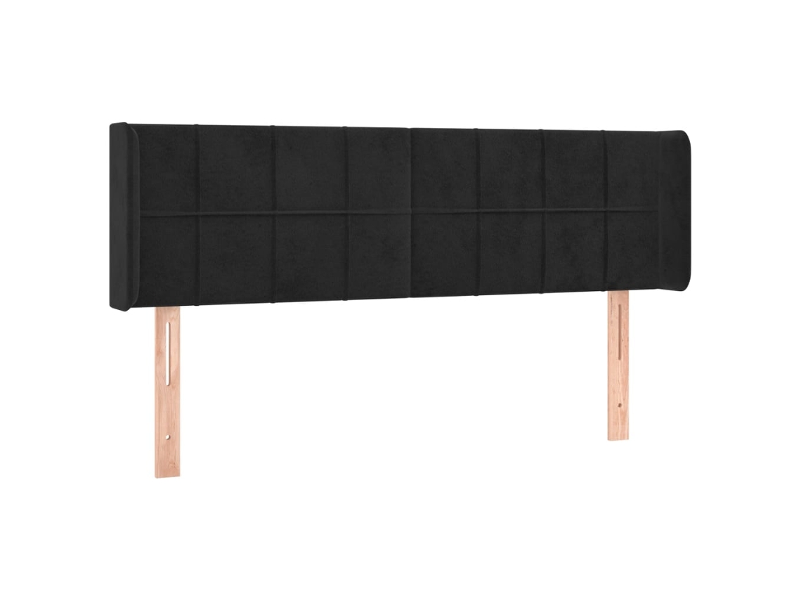 Headboard, Headboards Vidaxl Preto Veludo (147 X 16 X 78/88 Cm)