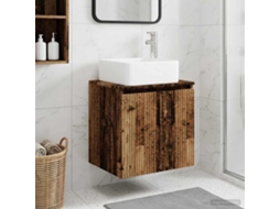Vidaxl Vaidade Com Pia Suspensa Madeira Antiga 53 X 35 X 63 Cm
