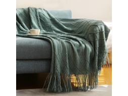 Manta de Tricô para Sofá e Cama Macia Decoração Casa com Pompom Leve Respirável, Macio, Quente, Ideal para Qua