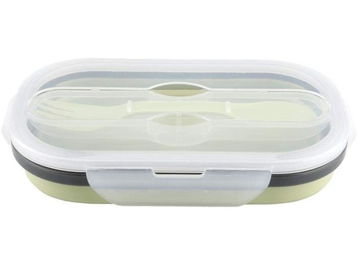 Caixa De Almoço Desdobrável - Silicone - Seguro Para Alimentos - Hermético - Apropriado Para Geladeira/micro-ondas - Armazenamento Compacto - Contêine
