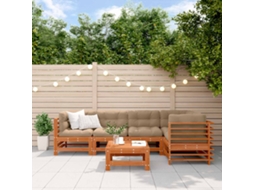 Vidaxl Conjunto De Lounge De Jardim 6 Unid. Castanho Encerado