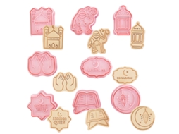 Conjunto de 8 Moldes de Biscoito 3D para Festa de Eid Ramadan, Decoração de Bolo e Pastelaria