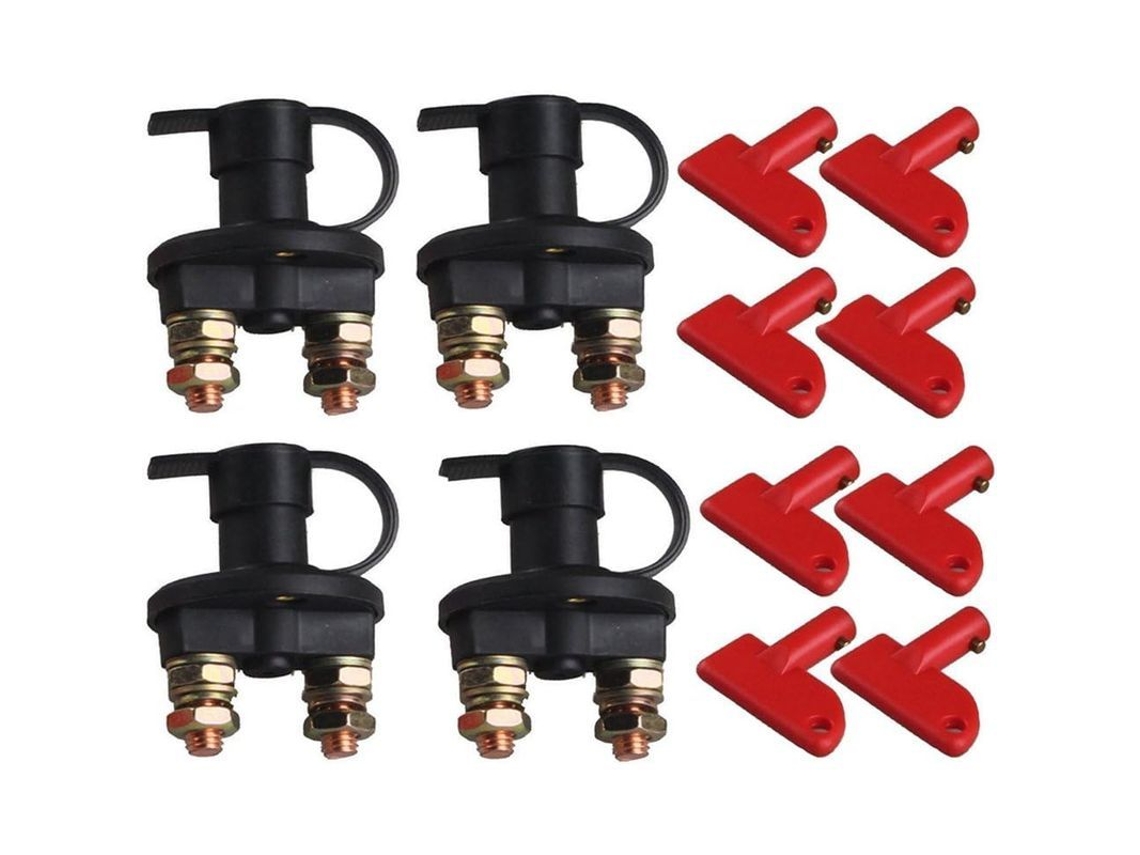 Interruptor de bateria automotiva 12V/24V, isolador 400A, com tampa impermeável, 2 unidades S/MARCA