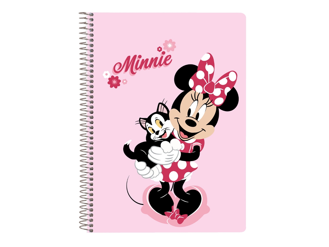 Caderno Minnie Mouse Naive Pink Hoop 80 folhas