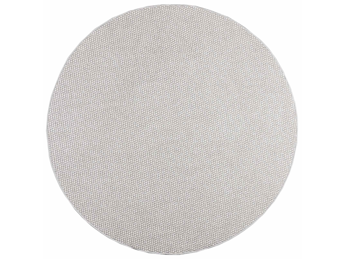 Tapetes de Área Redondo Lugo Creme e Cinza Ø 120 Cm Poliéster VIDAXL
