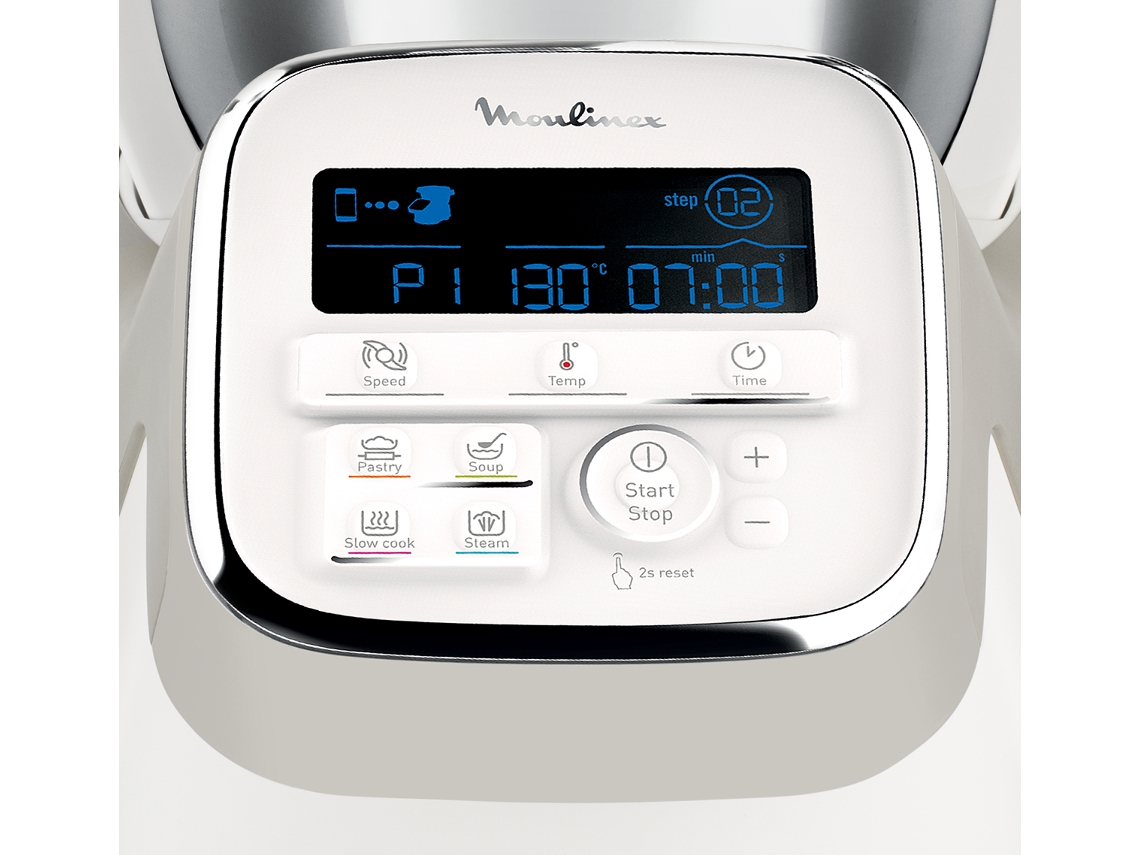 Robô de Cozinha MOULINEX i-Companion + Panela de Vapor HF9001PT (4.5 L - 1550 W - 6 acessórios)