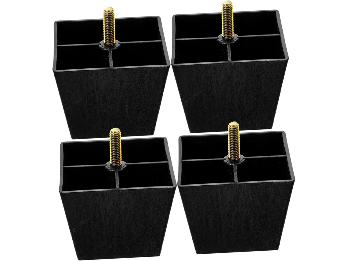 Gatuida Conjunto De 4 Pés Plástico Quadrados Para Móveis, Sofás E Armários, Com Boa Resistência E Fácil Instalação