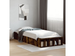 Vidaxl Estrutura Cama 100x200 Cm Derivados De Madeira Carvalho Fumado