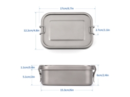 Caixa de Lanche de Titânio Camping 800ml