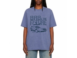 Rockinstone Back To The Future Movie Brb2 Heather Light Blue Adult T-shirt Size:m
