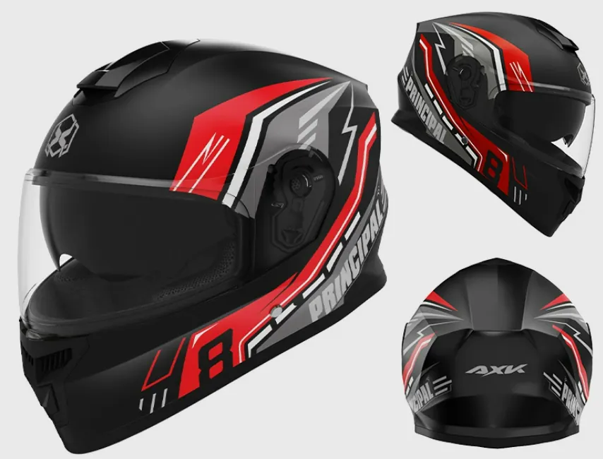 Capacete De Motocicleta Em Plástico - 54-61 Cm De Circunferência Da Cabeça - Vermelho De Velocidade