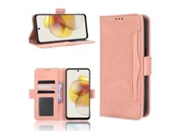 Capa De Celular Em Couro Com Textura De Bezerro E Toque Suave Para Motorola Moto G79 5g, Com Compartimentos Para Cartões.