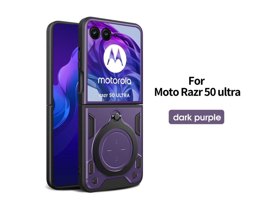 Capa Magnética Para Celular Com Suporte De Janela De Pressãoroxo - Moto Razr 50/razr 2024