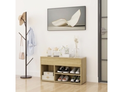 Vidaxl Banco Sapateira 80x30x45cm Derivados De Madeira Carvalho Sonoma