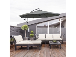 Chapéu de Sol de Jardim S/MARCA, Ø295x245cm, inclinável, manivela, base cruzada, cinza