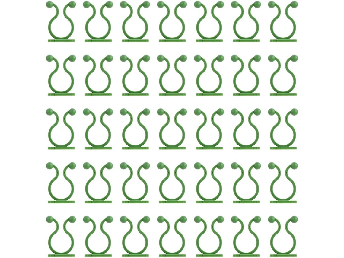 50 Ganchos Verdes para Plantas Trepadeiras, Fixação em Parede, Suporte Autoadesivo Jardim, Grampos Médios Apoio e Amarração de AQUAFORGE