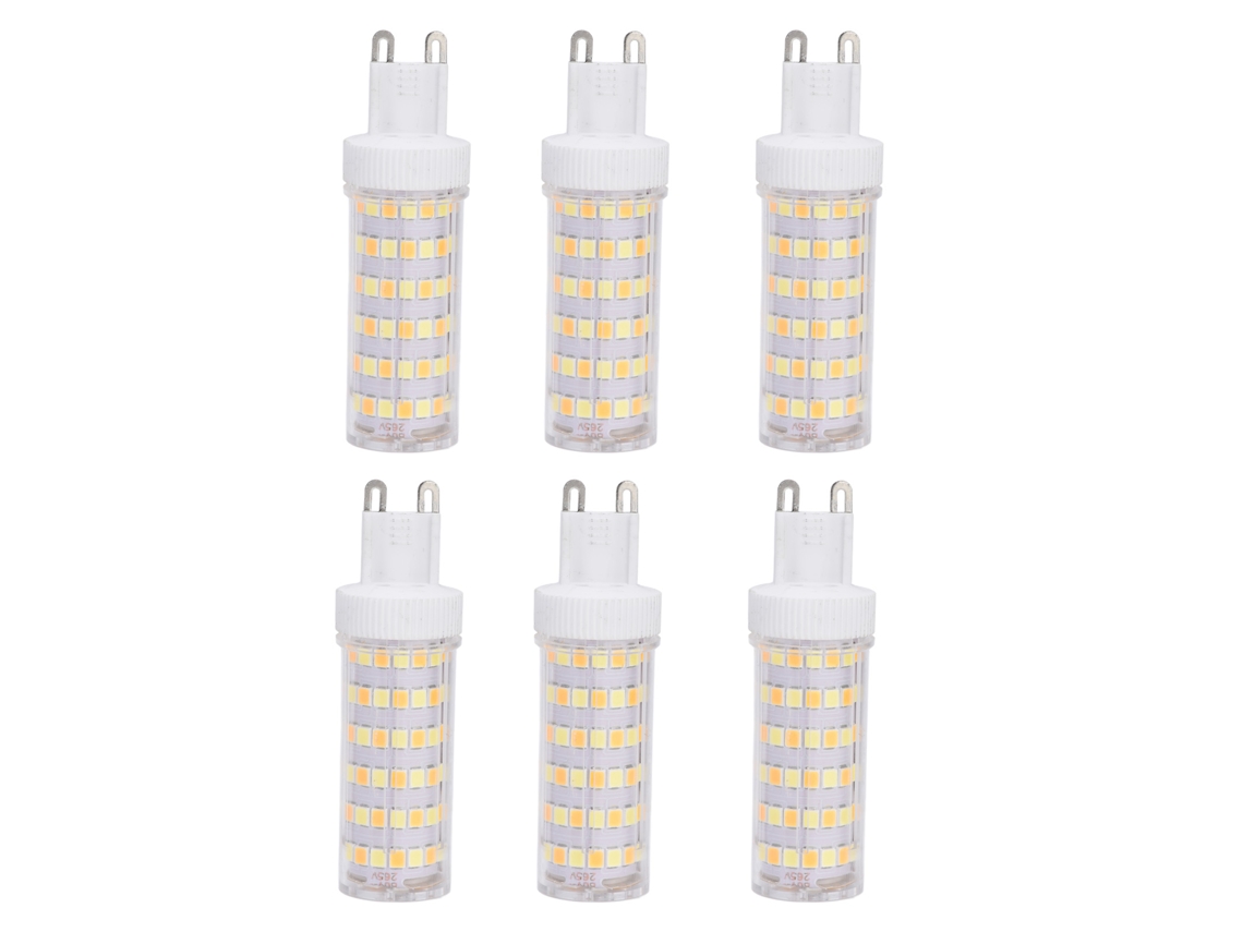 6pcs Lâmpada Led G9 12w 104led 3 Cores Luz 85 265v Econômica para Lar Parede Mesa