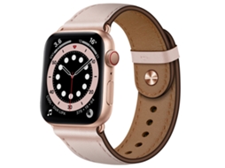 Bracelete para Apple Watch 38/40/41mm Couro Genuíno Rosa XIAOMOYU