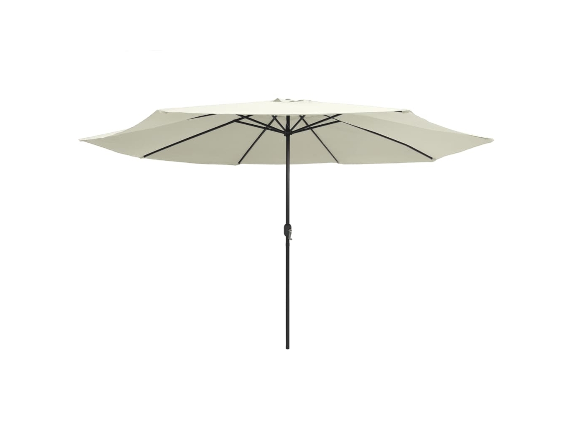 Maison Exclusive - Guarda-sol De Jardim Com Poste De Metal 390 Cm Branco Areia