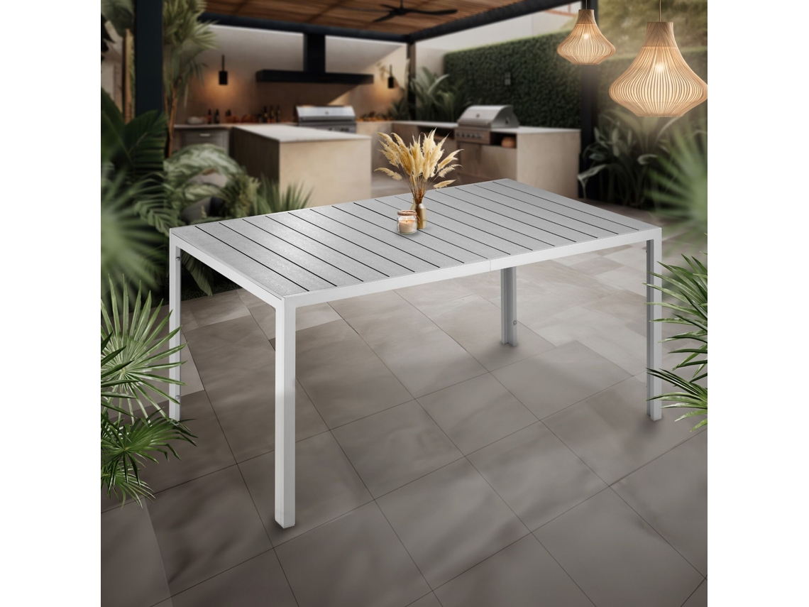 Mesa TECTAKE de Jardim de Alum�nio Bianca com P�s Ajust�veis em Altura 150x90x74,5cm