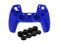 Capa Para Ps5 Com 8 Protetores De Polegar (azuis) Spqment