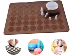 Molde de Silicona para Macarons Marrón Oscuro 38x28 Cm Material Alimentário Resistente de 40°c a +260°c