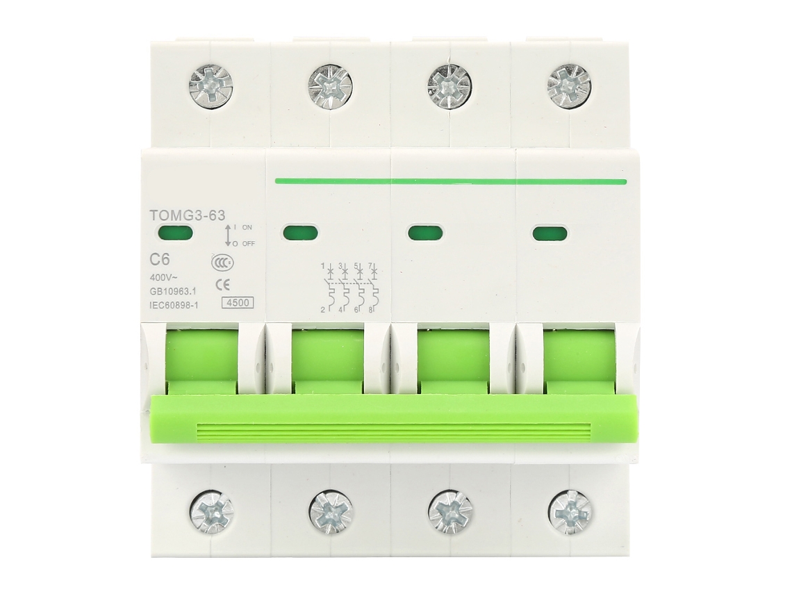 Disjuntor 4p Tipo C 6a PROTEÇÃO Contra Fugas Interruptor Aire Tomg3 63