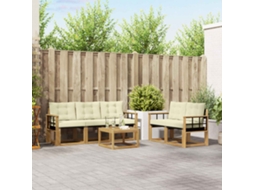 Vidaxl Conjunto De Sofás Para Exterior 6 Unid. Branco E Creme