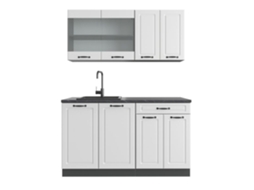 Cozinha R-Line, 140 cm, PT Antracite, Cottage branco/antracite, Vicco