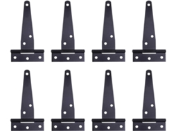 Conjunto De 8 Dobradiças Em T Reforçadas 4 Polegadas Na Cor Preta