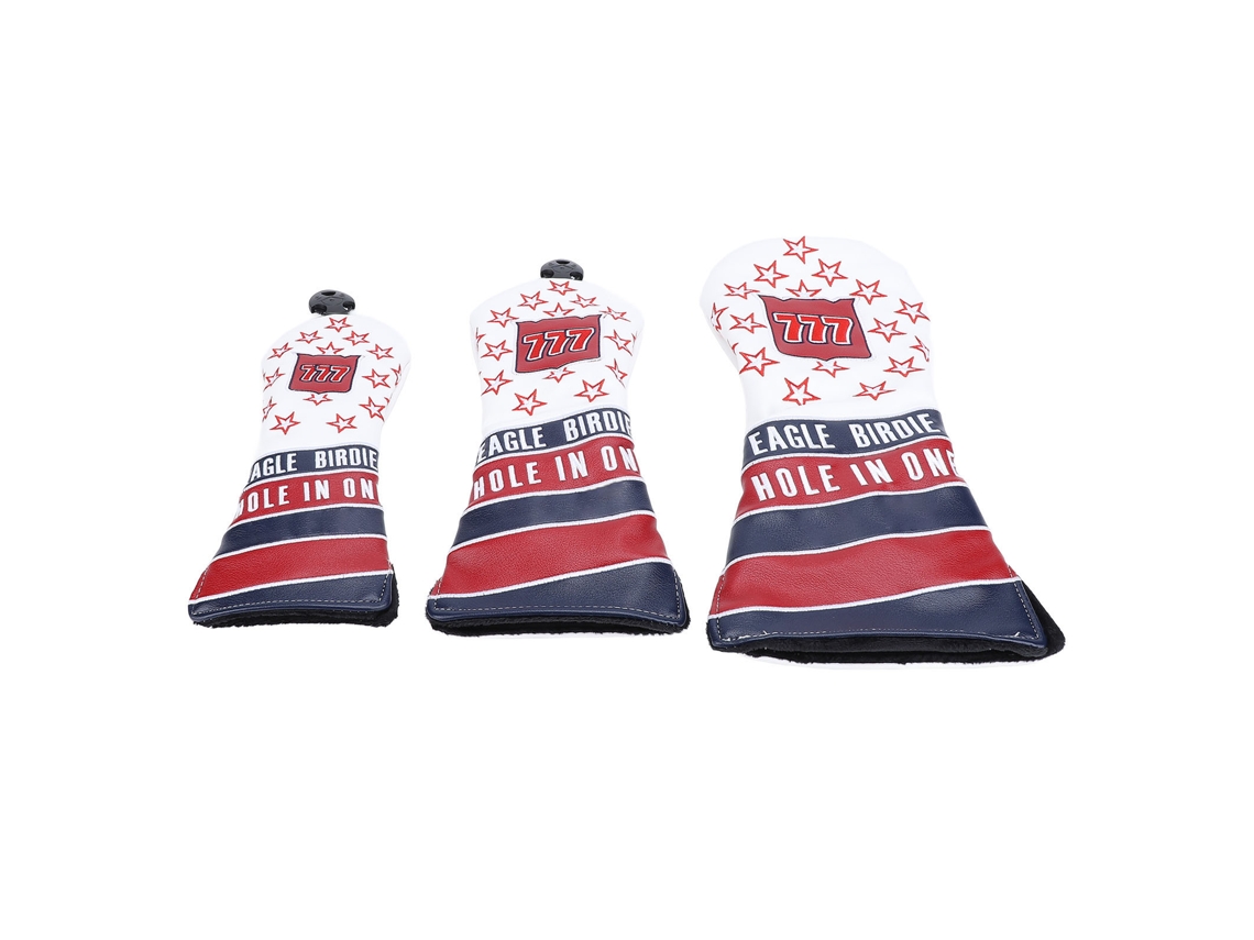 Yncm-capas De Tête De Golf Em Couro Pu Impermeáveis 3 Peças Branco