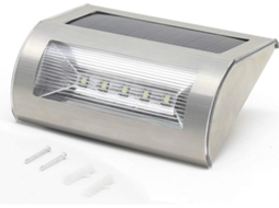 Luz Solar Exterior Led 5 Leds Sensor Impermeável Jardim Garagem Escadas Vedação Branco