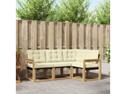 Vidaxl Conjunto De Sofás Para Exterior 4 Unid. Branco E Creme