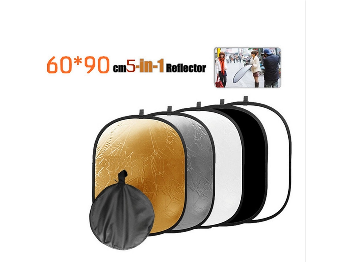 Lurelia Refletor Fotográfico 5 Em 1 Dobrável Portátil Ajustável Durável Dourado