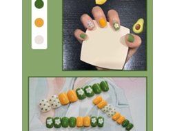 Unhas postiças finalizadas com adesivos plásticos. Use acessórios de nail art. Suprimentos 02