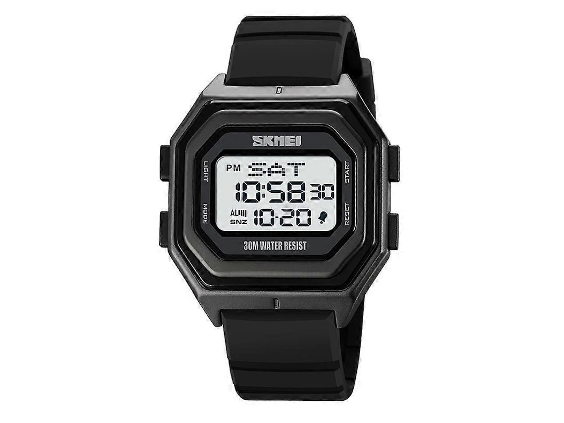 Relógio Eletrônico Masculino Skmei 1875 Para Atividades Ao Ar Livre, Multifuncional, Com Pulseira De Silicone Branca.