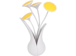 Vaso de flores com carregador USB 2.0, bivolt (110-220V) e luz noturna de LED.
