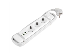 Laxiscreed Extensão Elétrica Ue Com 3 Tomadas, 3 Usb À Prova D'água E Multifuncional