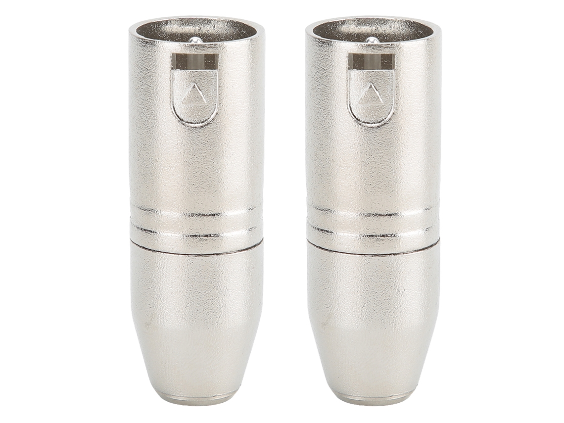 2pcs Adaptador Xlr 3 Pinos Macho Em Cobre Dourado Para Xlr 3 Pinos Macho Em Cobre Prateado