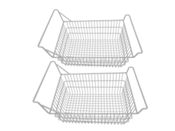 Cestos De Armazenamento De Aço Para Freezer Com Alças 50x24cm 2pcs