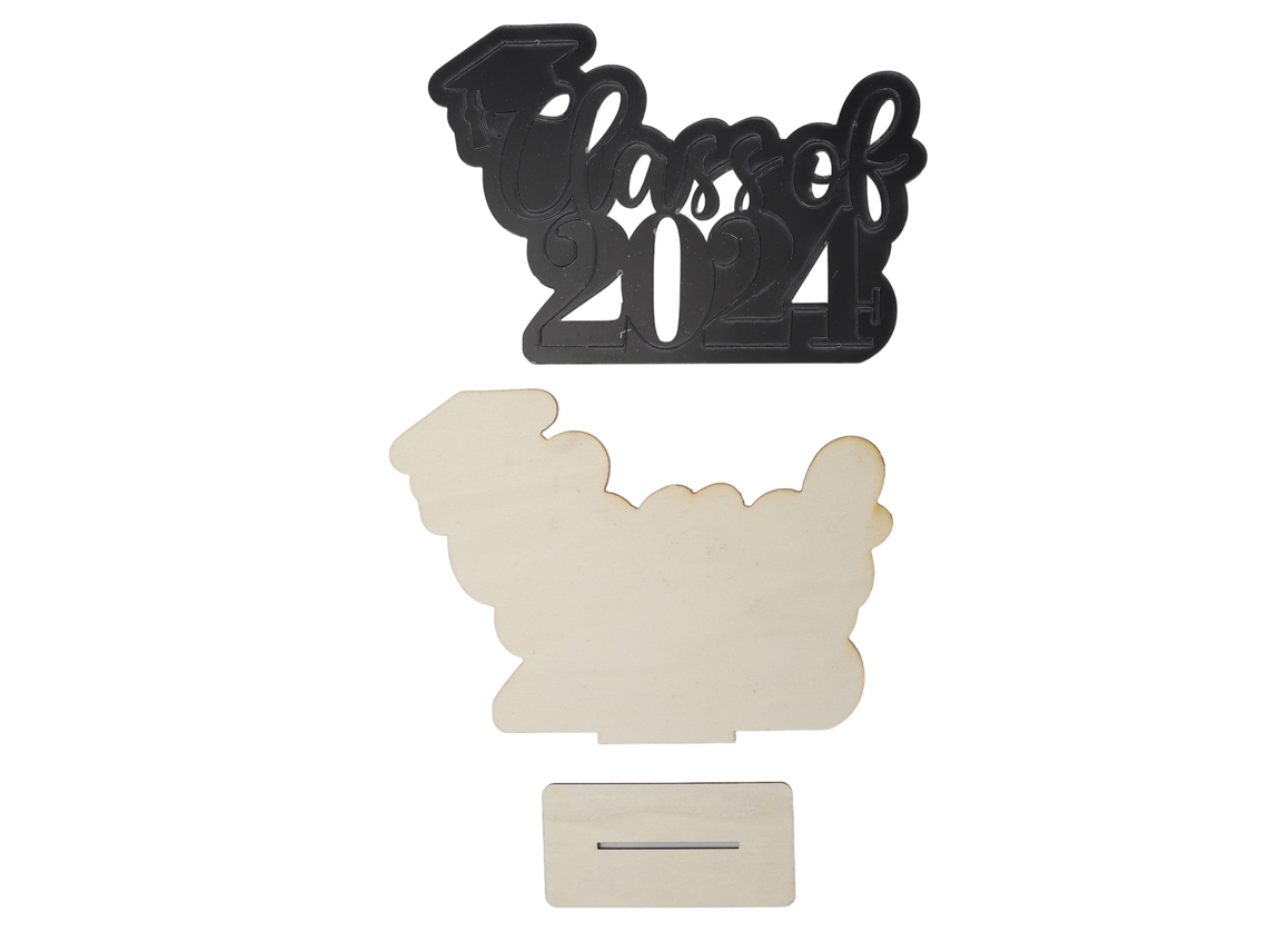 Mali centros de Mesa de Madeira para Formatura 2024 Decoracao Festa Colegio Universidade Classe 2024 Preto