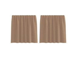 Cortinas de Voile com Bolsos para Varão 2 Pcs Castanho claro MAISON EXCLUSIVE