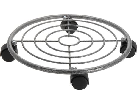 SUPORTE METALICO COM 4 RODAS 35X6,5CM PESO 780GRS CARGA MAXIMA 15KG