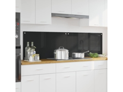 Vidaxl Painel De Cozinha 2 Unid. Preto 90 X 50 Cm Vidro Temperado