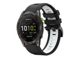 Bracelete Esportivo Silicone para Garmin Enduro 3 com duas cores Preto e Branco XIAOMOYU