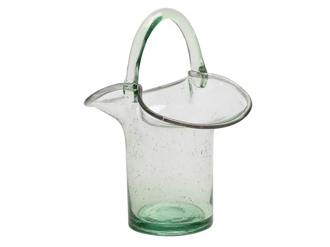 Vaso De Vidrio Para Flores Y Plantas Decoración Hogar Estilo Elegante Verde