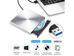 Unidade Externa De Cd/dvd Usb 3.0 Em Liga Alumínio.