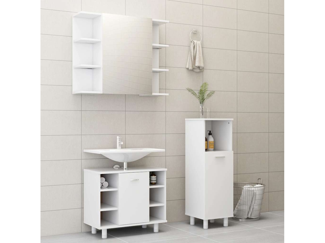 Pcs Conjunto De Móveis De Banheiro Compensado Branco